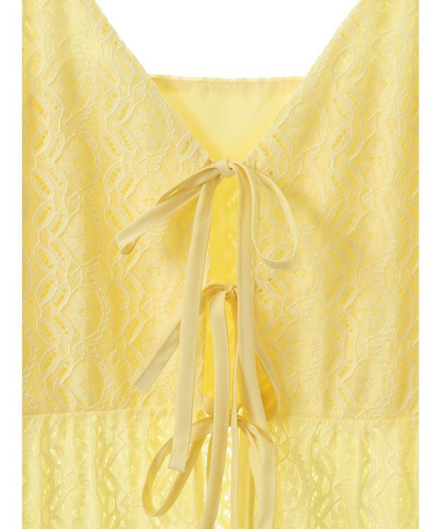 earth music&ecology フラワーレースキャミワンピース Yellow