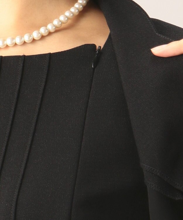 自由区 FORMAL 【前開きワンピース】ネルファータリンググログラン ジャケット+ワンピース ブラック系