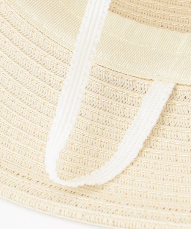 ANY KIDS ウオッシャブル後ろ割れリボンハット ホワイト×ピンクリボン