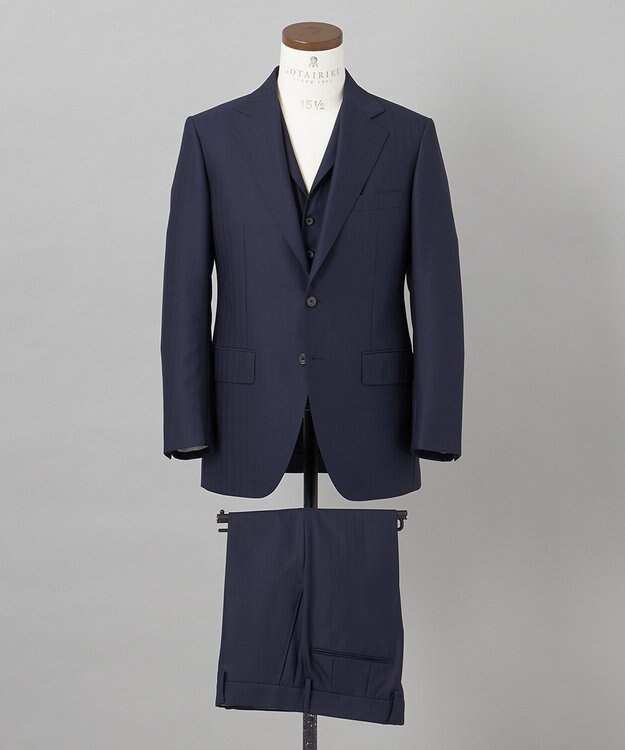 GOTAIRIKU 希少/五大陸限定【御幸毛織】コンパクトヤーン×SUPER120'sWOOL　3ピース（ペーパープレス加工） ネイビー系1