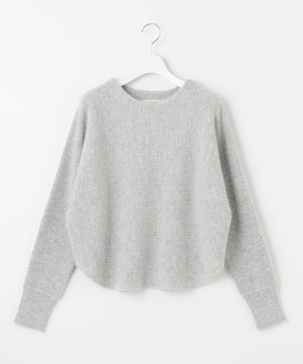 自由区 L 【洗える】シャイニールレックス ドルマンスリーブニット ライトグレー系