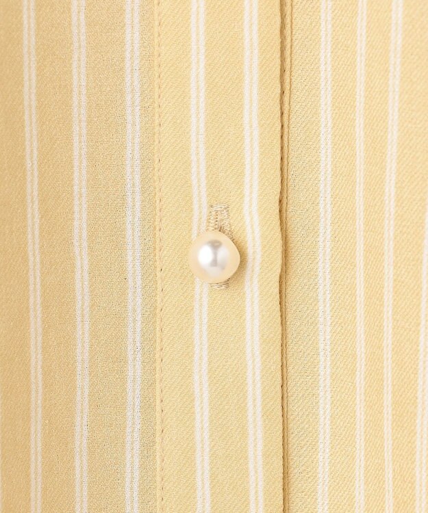 ANY SIS L 【2WAY】スムージーポリエステル フリルネック ブラウス イエローストライプ