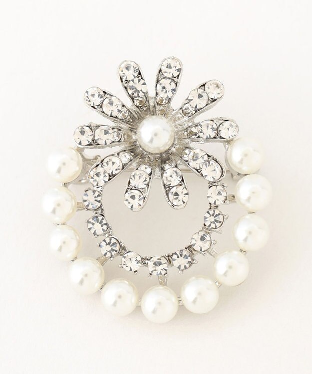 23区 【APPLAUDIR】ビジューパールブローチ シルバー系