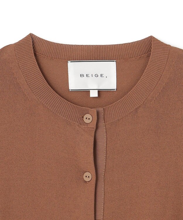 BEIGE， 【洗える】VALOIS / 半袖カーディガン Camel