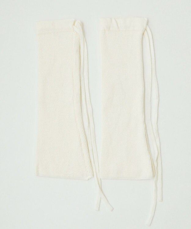WEGO レースアップデザインニットレッグカバー オフホワイト