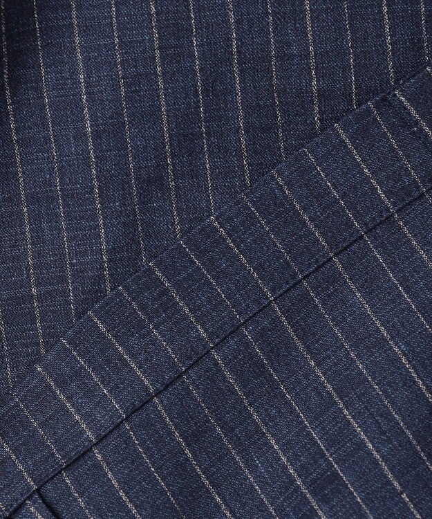 JOSEPH ABBOUD 【清涼/軽量/ストレッチ】ミックスリネンストライプジャケット ネイビー系1