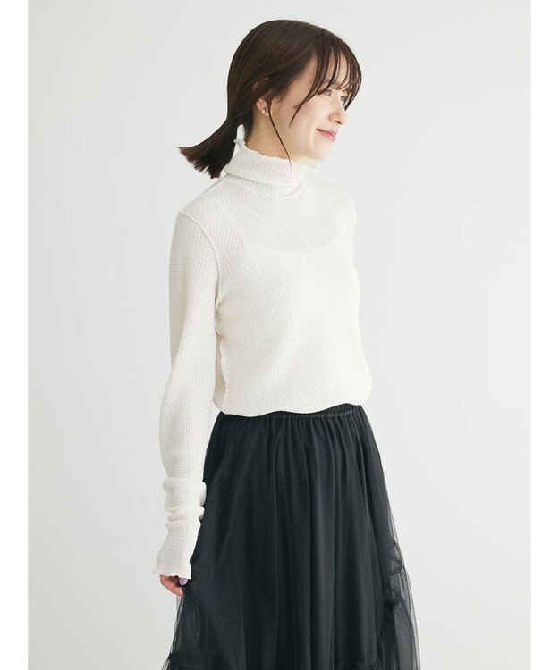 Green Parks ２ｗａｙポコポコタートルカットソー Ecru