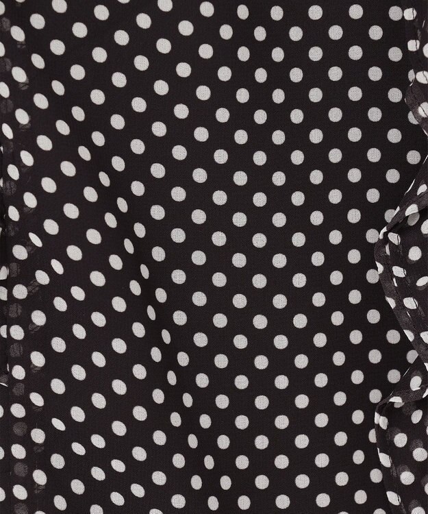 GRACE CONTINENTAL ドットラッフルブラウス ブラック