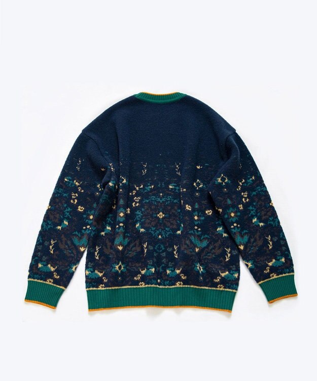 COQ FOREST MEMORY 花柄プルオーバーニット ネイビー