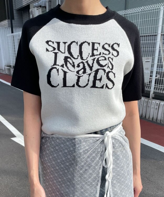 WEGO ラグランジャガードチビニットT ホワイト