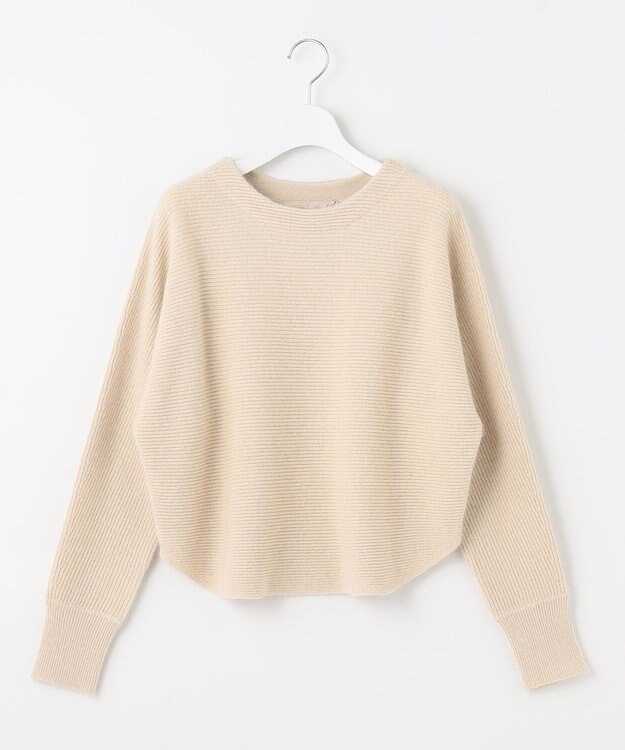 自由区 L 【洗える】シャイニールレックス ドルマンスリーブニット ベージュ系