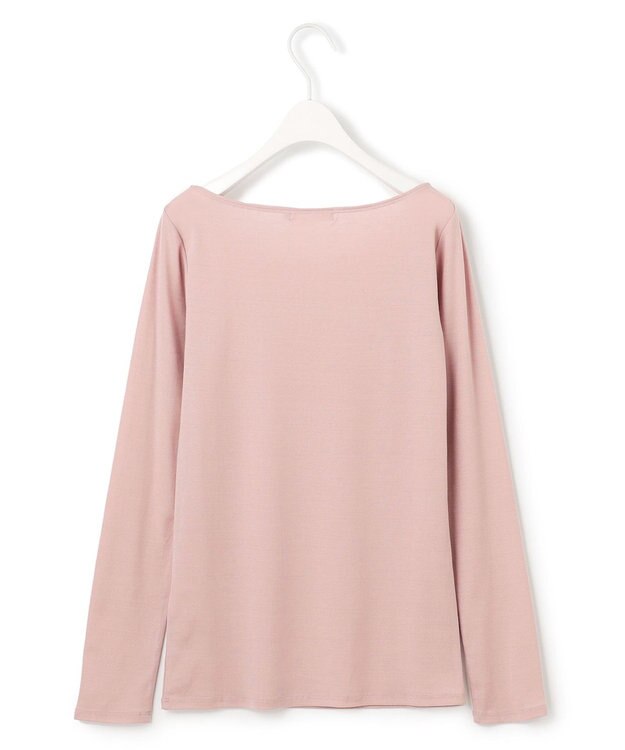 ICB L 【洗える】リヨセルカシミヤスムース ボートネックカットソー ヘイズピンク系