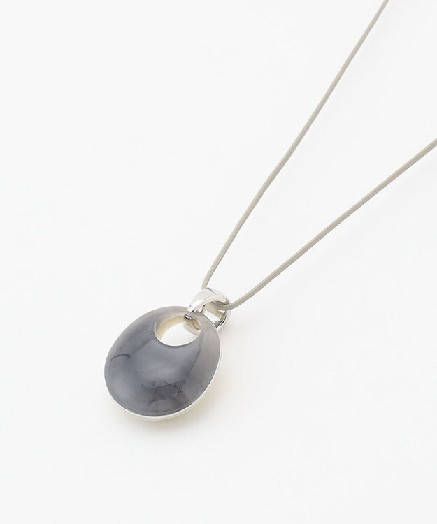 J.PRESS LADIES 【リバーシブル】マーブル ネックレス グレー×ライトグレー系