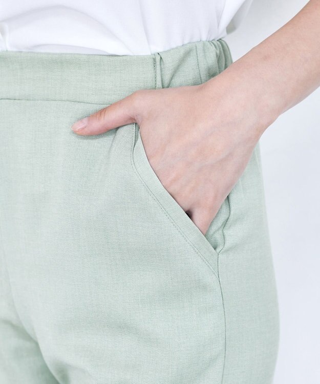 Tiaclasse 【日本製・洗える】麻調ワイドパンツ ミント