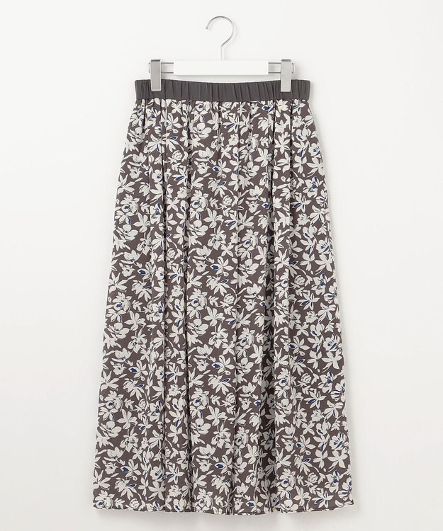 自由区 【カタログ掲載・洗える】スノーフラワープリント スカート スレート系