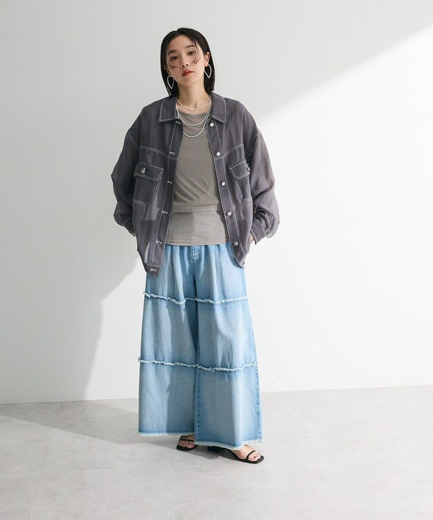 Green Parks ・ＳＵＧＡＲ　ＳＰＯＯＮ　ティアードデニムパンツ Indigo