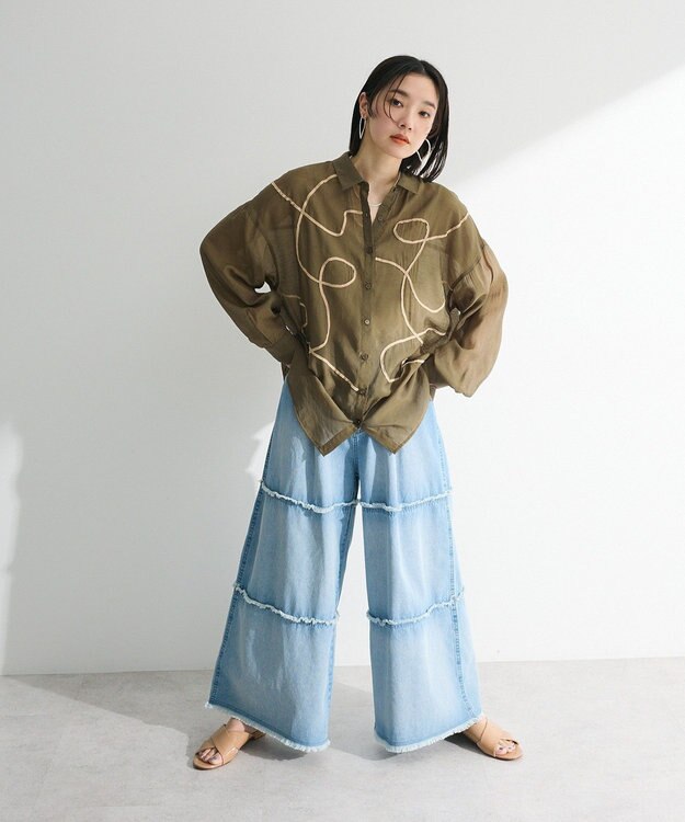 Green Parks ・ＳＵＧＡＲ　ＳＰＯＯＮ　ティアードデニムパンツ Indigo