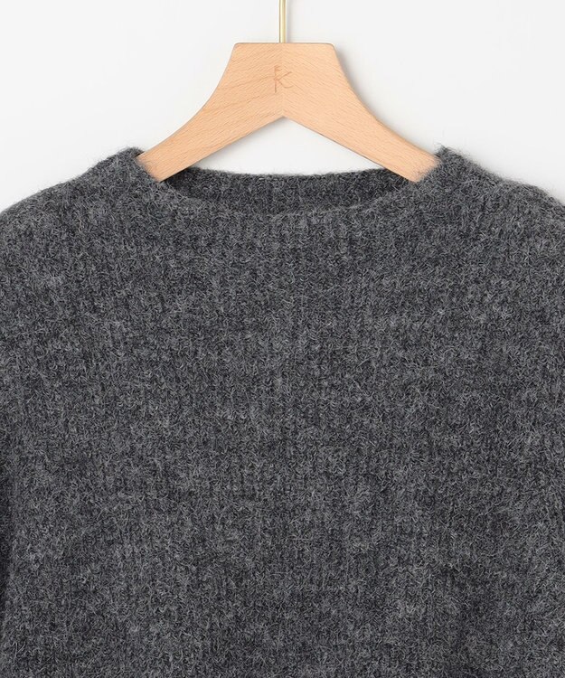 組曲 L へアリーヤーン フレア ニット チャコールグレー系