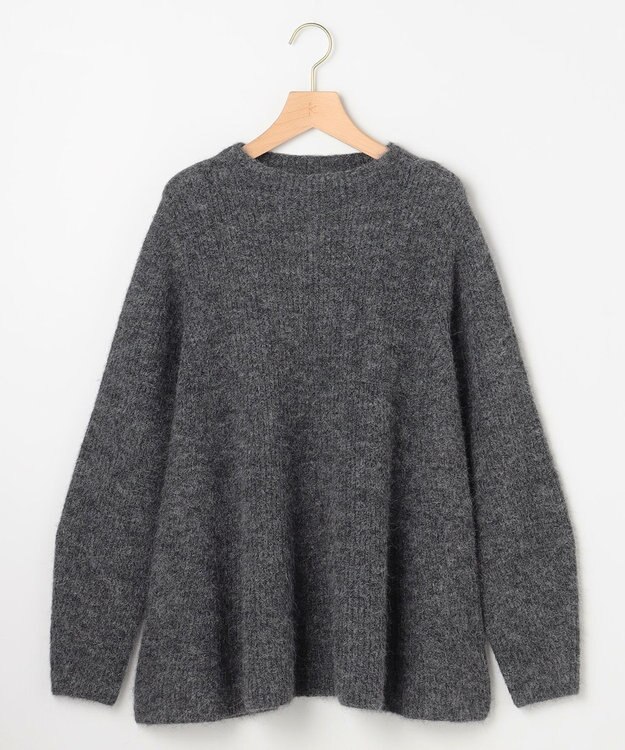 組曲 L へアリーヤーン フレア ニット チャコールグレー系