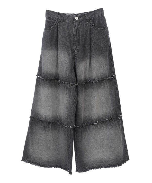 Green Parks ・ＳＵＧＡＲ　ＳＰＯＯＮ　ティアードデニムパンツ Black