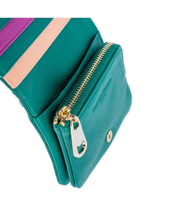 tsumori chisato CARRY ソフトラム 2つ折り財布 ミニ財布 グリーン