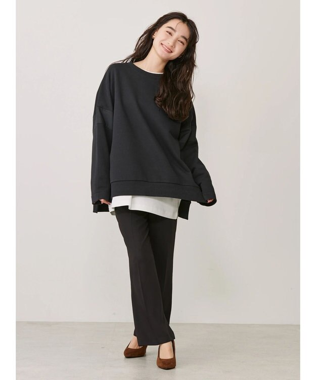 AMERICAN HOLIC 異素材ショルダー切り替えスウェット1 Black