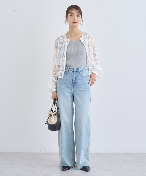 earth music&ecology レースＺＩＰシャツ Off White