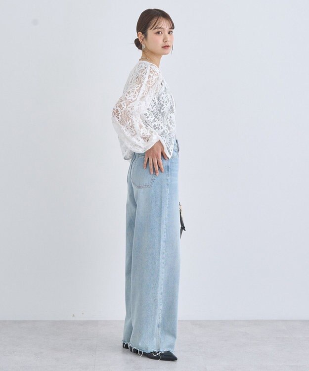 earth music&ecology レースＺＩＰシャツ Off White