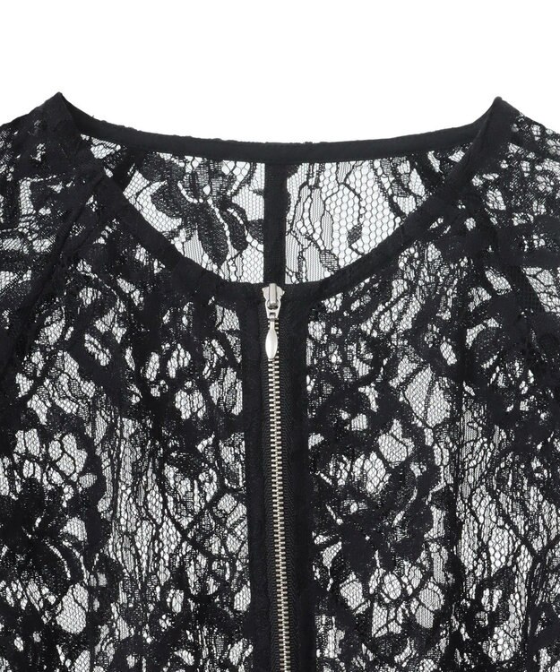 earth music&ecology レースＺＩＰシャツ Black