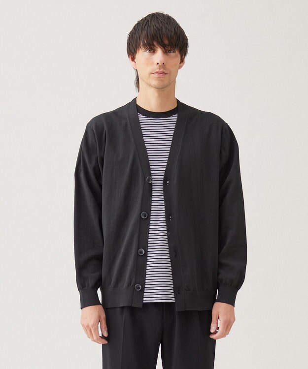 UNFILO MENS スゴ機能美 ニット カーディガン ダークカーキ