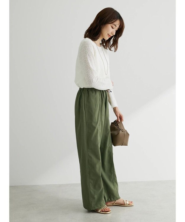 Green Parks ・Ｄｏｕｂｌｅ　Ｆｌａｇｓ　ミニリップイージーパンツ Khaki