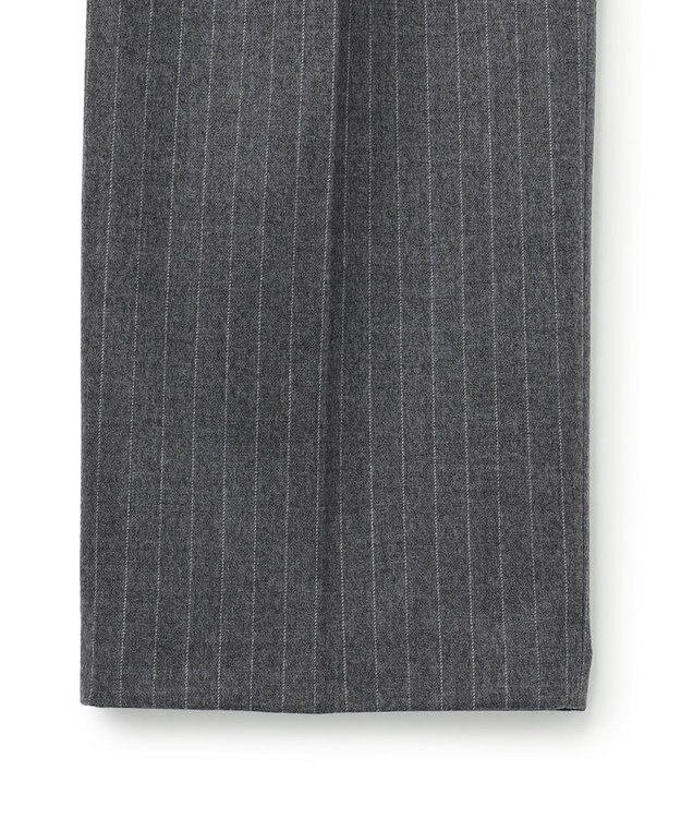 BEIGE， DELAND / ウールピンストライプハイウエストタックパンツ Gray St.