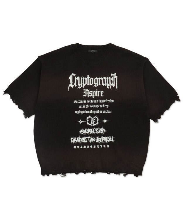 WEGO ダメージボーダーニットプルオーバー(SS) ブラウンボーダー