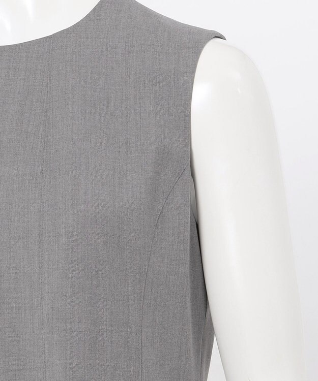 23区 L 【エステータ】ウールシルクギャバジン ランダムヘム ワンピース ライトグレー系