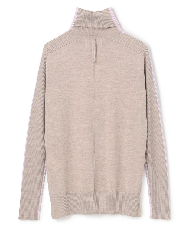 BEIGE， 【洗える・VERY NaVY12月号掲載】LA MONNAIE / バイカラーウールタートルニット Lilac × Taupe