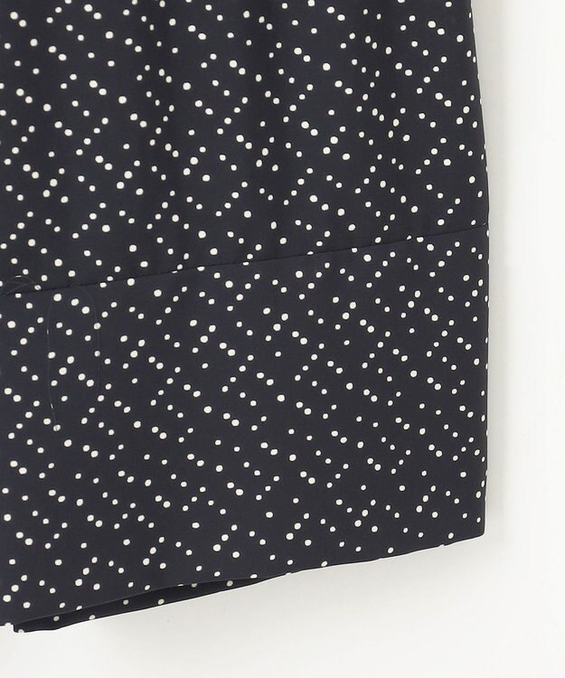 自由区 S 【セットアップ対応・洗える】ライトサテンプリーツ スカート ブラックxベージュ