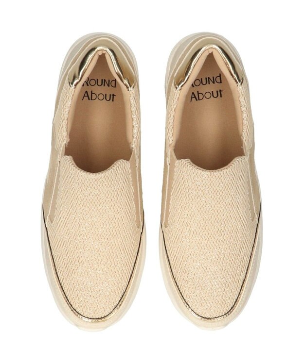 Bridget Birkin 【Round About】ヒールアップスリッポンスニーカー ゴールドコンビ