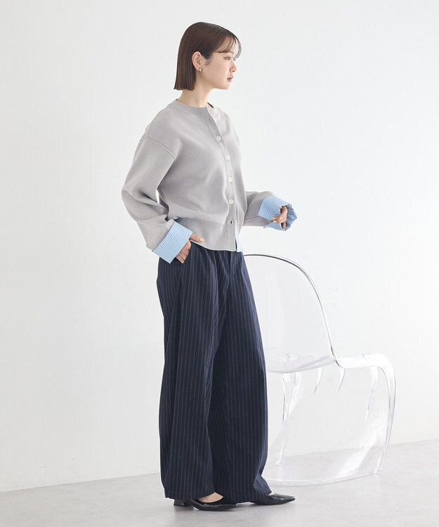 earth music&ecology フェイクレイヤードカーディガン Light Gray