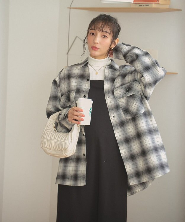 WEGO 【ユニセックス着用ITEM/SMLサイズ展開】チェックネルシャツ 柄2