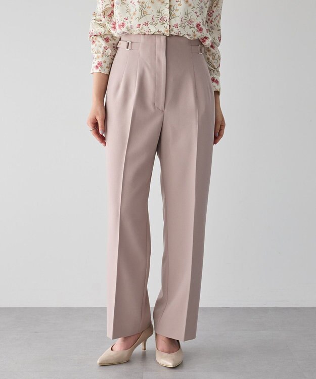 YECCA VECCA サイドベルテッドハイウエストパンツ Beige