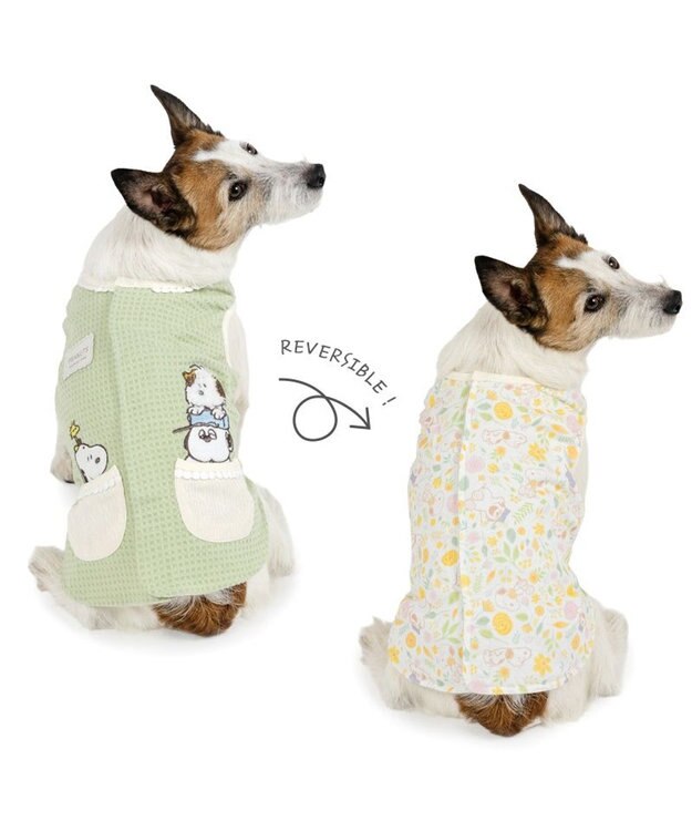 PET PARADISE スヌーピー やさしいベスト 《のほほん柄》 小型犬 ライトオリーブ