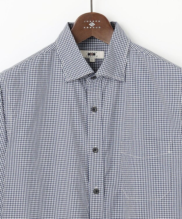 JOSEPH ABBOUD 【柔らかな肌触り/暖かい】ファインブラッシュド ネル チェック シャツ サックスブルー系6