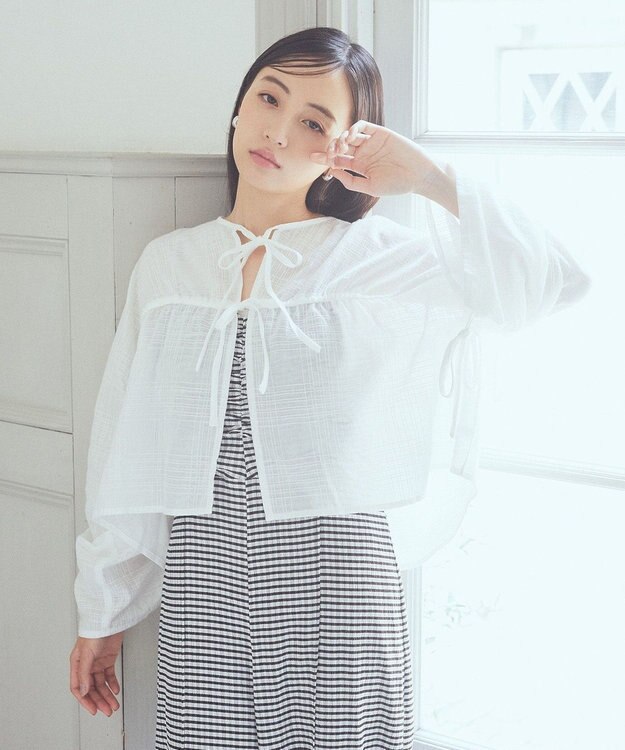 earth music&ecology ワッシャードロスト羽織りシャツ Off White