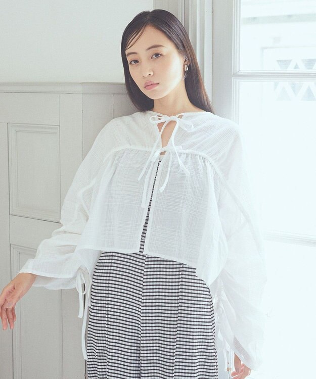 earth music&ecology ワッシャードロスト羽織りシャツ Off White