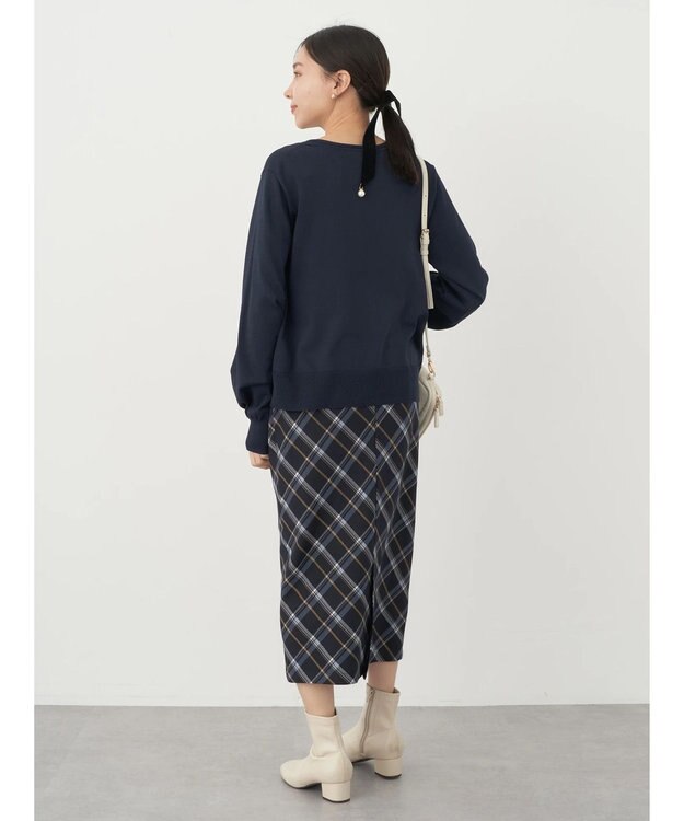 earth music&ecology いろいろ釦クルーネックカーディガン Navy