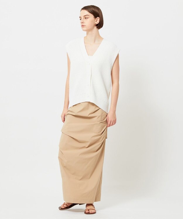 BEIGE， COME / ジレカーディガン White