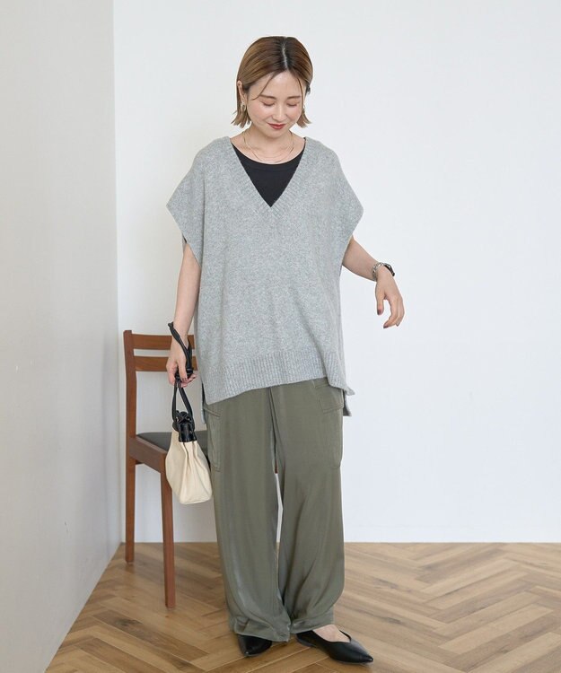 AMERICAN HOLIC ラメ入りＶネックニットベスト Light Gray Mixture