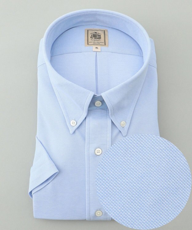 J.PRESS MEN 【KING SIZE】【夏に嬉しい高機能】カノコインレイパッチポケット シャツ/B.D サックスブルー系