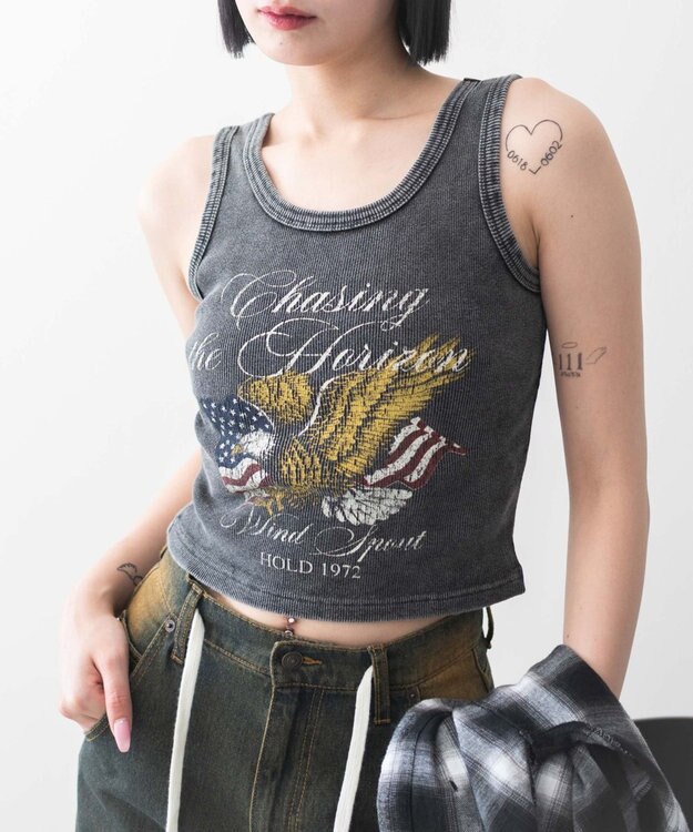 WEGO ヴィンテージウォッシュグラフィックタンク 柄1