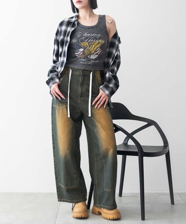 WEGO ヴィンテージウォッシュグラフィックタンク 柄1